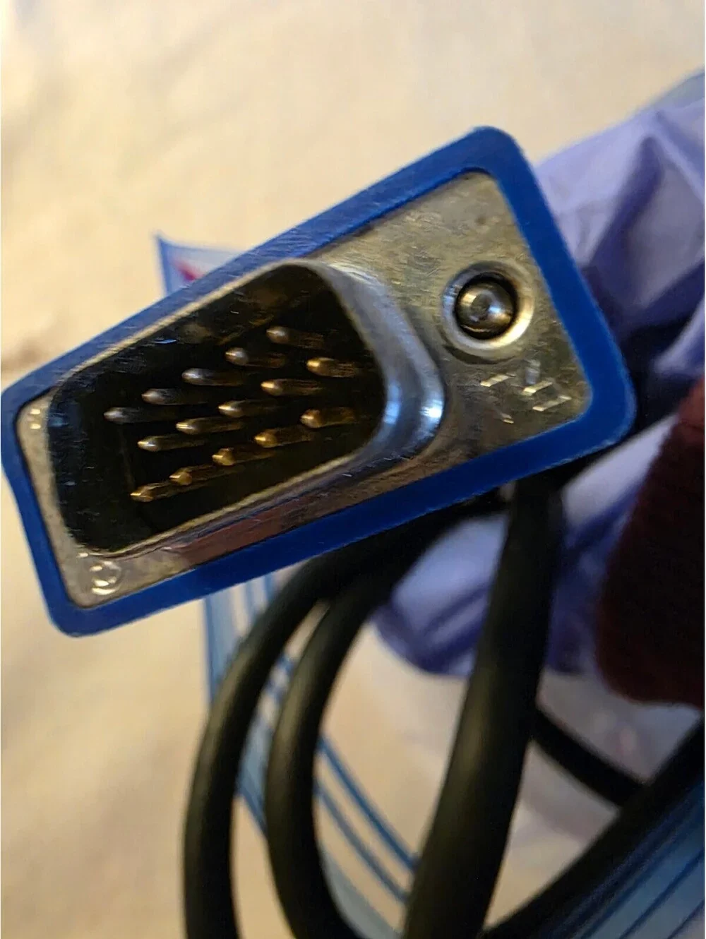 6FT VGA Male to Male 15-Pin Monitor Cable PC Projector Black Blue Untested